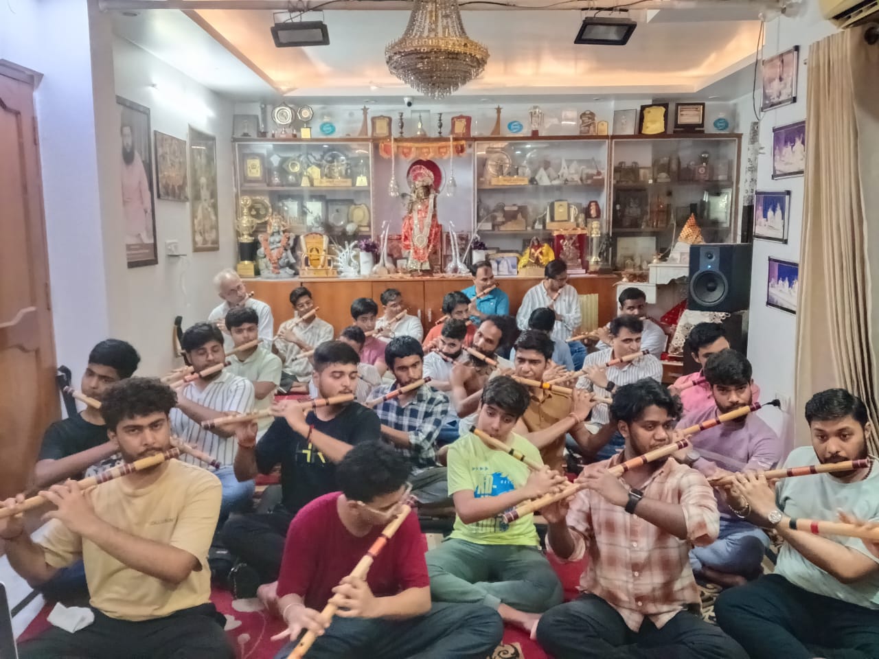 Flute class at Rishal Music Trust by Guruji